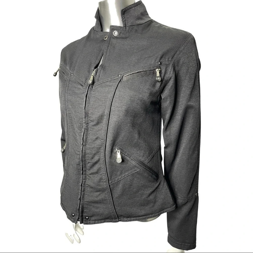 Jamie Sadock Jacket Black Zipper Front Golf Jacket Size 0 - Picture 3 of 6
